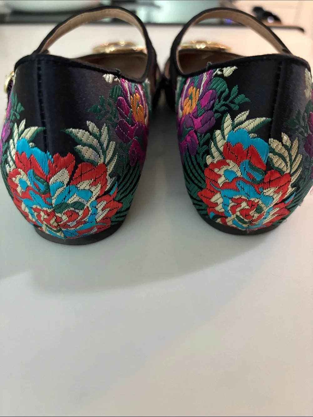 TORY BURCH Brocade Satin Mary Jane Ballet Flats 7.5 MSRP $250